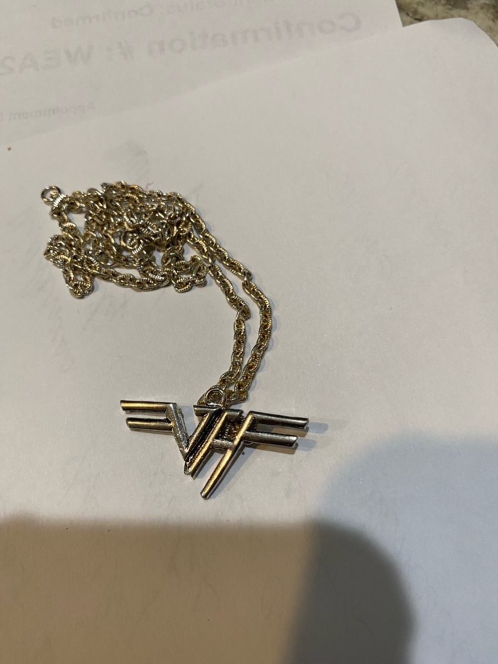Silver Tone Wing Logo Pendant Necklace - Unbranded